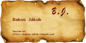 Bakos Jákob névjegykártya