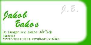 jakob bakos business card